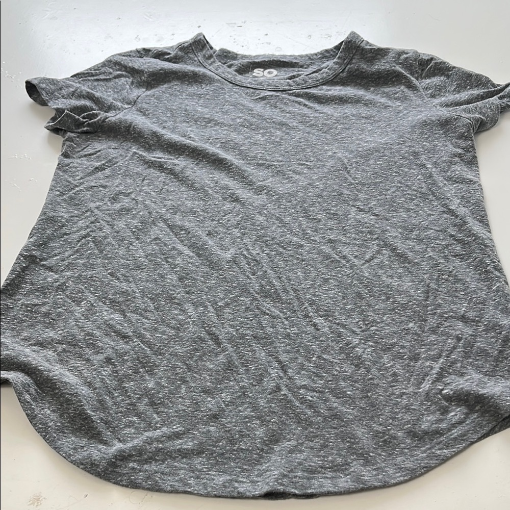 SO Small Women's Gray Basic Crewneck Short Sleeve T-Shirt